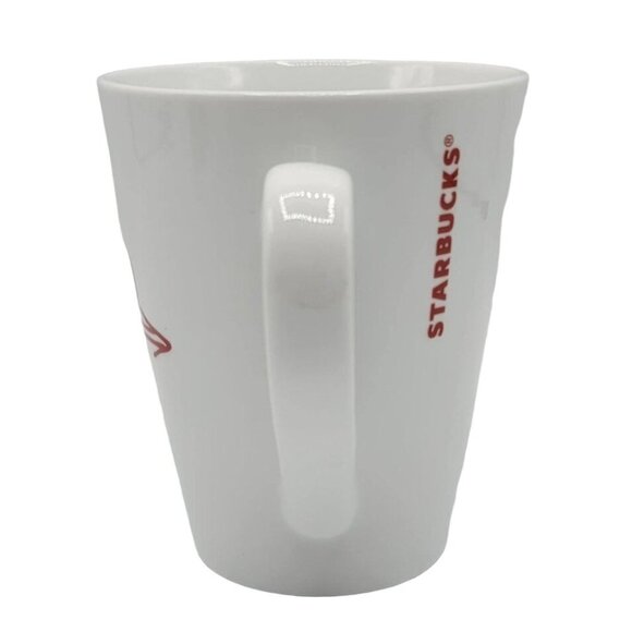 2/$15 Starbucks Heart Mug White 13oz Red Arrow Spell Out Logo Valentine's 2014 - Picture 6 of 10